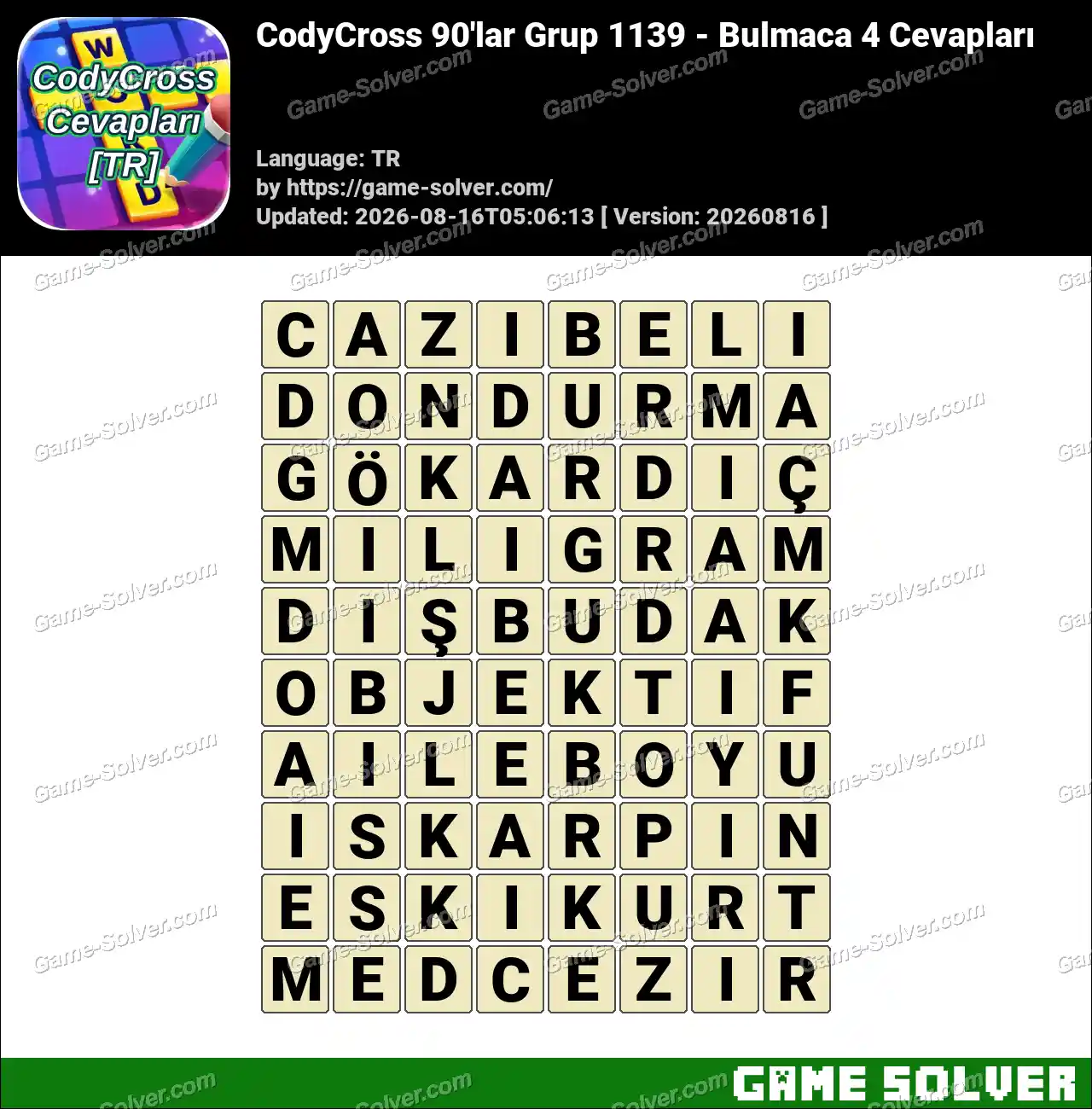CodyCross 90’lar Grup 1139 – Bulmaca 4 Cevapları